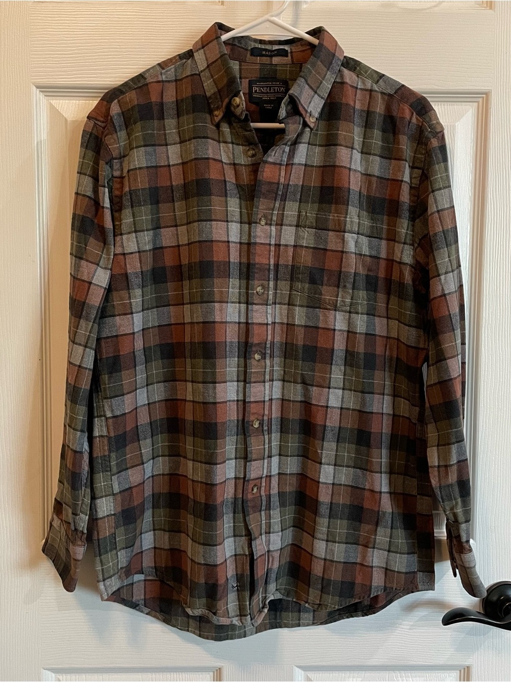 Pendleton Mason Plaid Flannel Shirt Medium